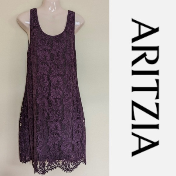 Aritzia Wilfred hemon lace dress purple black large - Picture 6 of 6